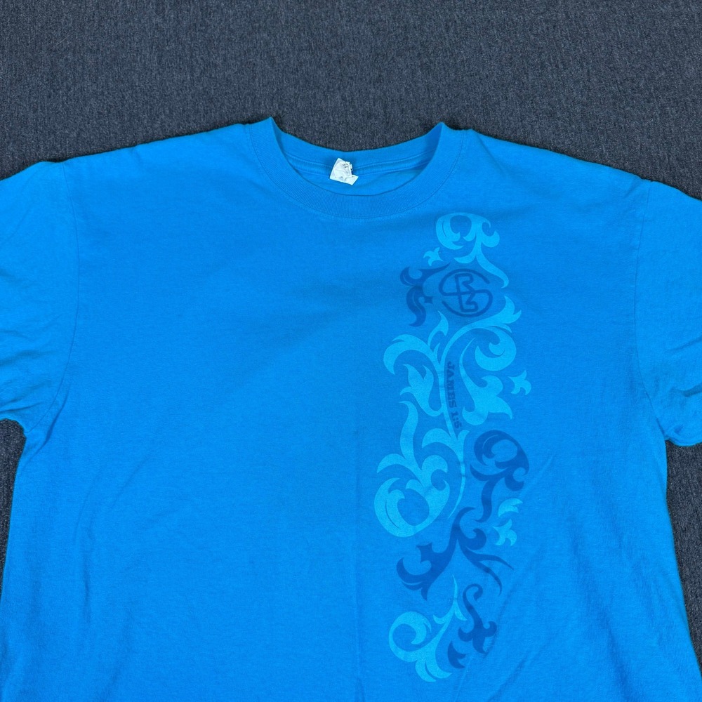 Bible Verse T-Shirt XL Saddle Ridge Blue Christian Graphic Jesus Tee